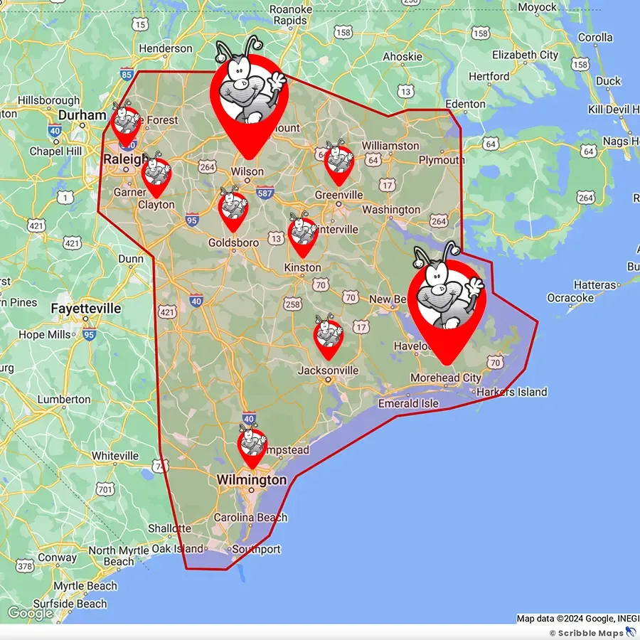 Service Area Map NC